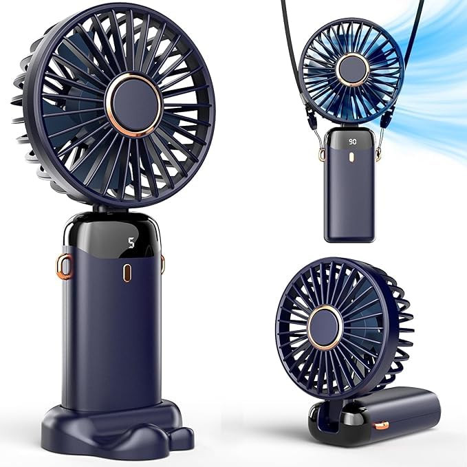 Smart Sphere™ Portable Handheld Fan – 5-Speed USB Rechargeable Mini Fan for Travel, Office & Outdoor Cooling (Random Color)