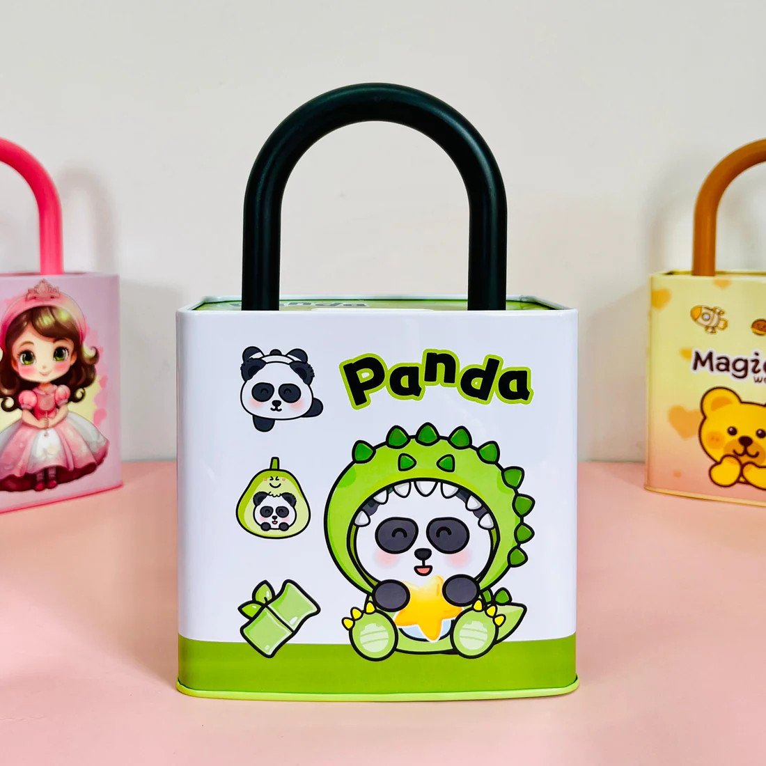 Smart Sphere Kids Portable Piggy Bank with Combination Password Lock – Cute Cartoon Money Saving Box for Boys & Girls ( Random Design)