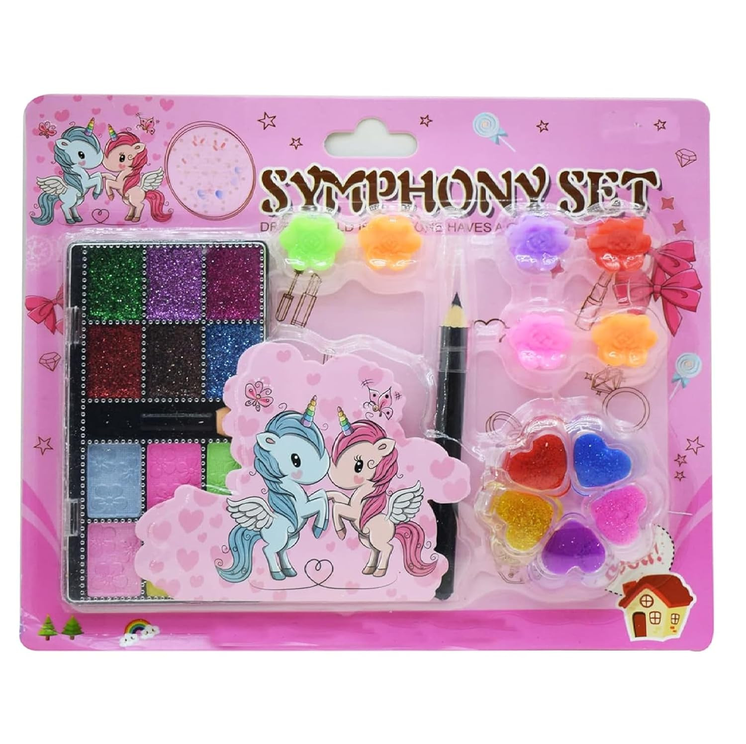 Smart Sphere Unicorn Symphony Kids Makeup Kit – Washable Cosmetic Set for Girls, Safe Non-Toxic Play Makeup, Gift Toy for Girls 3–11 Years (Pack of 1, Random Unicorn Design)